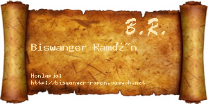 Biswanger Ramón névjegykártya